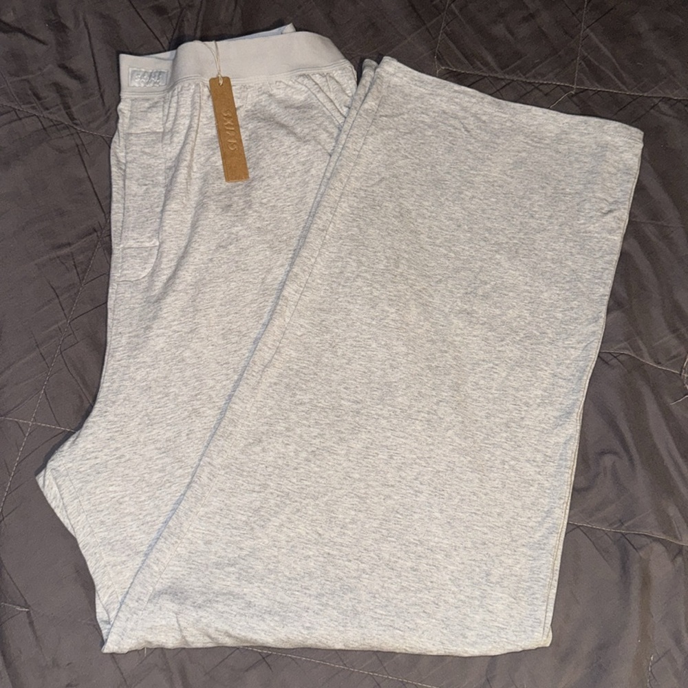 SKIMS BOYFRIEND LOOSE PANTS LIGHT HEATHER GREY